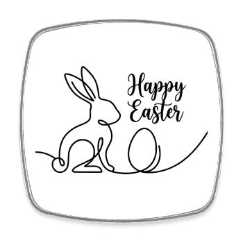 Happy Easter, Cute Bunny Easter Shirt - Viereckiger Kühlschrankmagnet - Weiß - Vorne