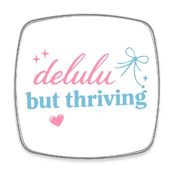 Delhu Thriving Script Logo - Viereckiger Kühlschrankmagnet - Weiß - Vorne