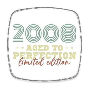 2008 Vintage Rétro Cadeau d’anniversaire - Magnet carré - blanc - Devant
