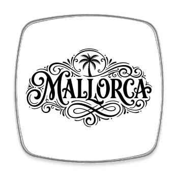 Palmier à lettres de Majorque - Magnet carré - blanc - Devant
