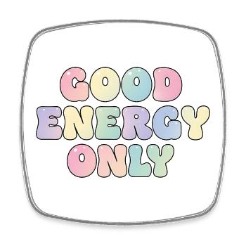 Good Energy Only Saying Positive Vibes Motif - Square fridge magnet - white - Front
