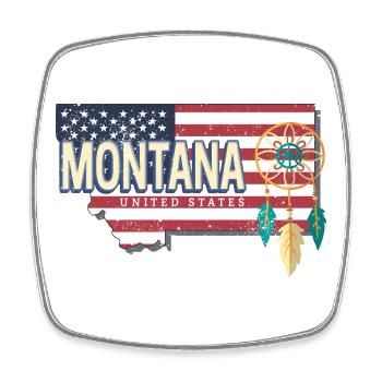 Souvenir de carte des États-Unis du Montana, États-Unis - Magnet carré - blanc - Devant