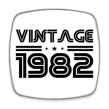 Original 1982 Vintage Vintage Rétro Anniversaire  - Magnet carré - blanc - Devant