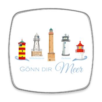 Gönn Dir Meer Leuchtturm Kollektion - Viereckiger Kühlschrankmagnet - Weiß - Vorne