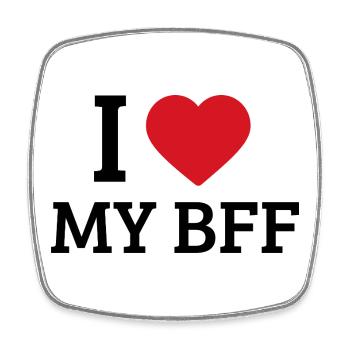 Herz Liebe Typo Illustration BFF Freundesliebe - Viereckiger Kühlschrankmagnet - Weiß - Vorne