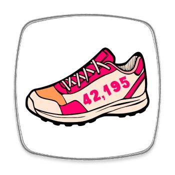 Marathon Laufschuhe Laufen - Viereckiger Kühlschrankmagnet - Weiß - Vorne
