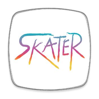 Skater Retro Colorful Gradient Script Street Art - Viereckiger Kühlschrankmagnet - Weiß - Vorne