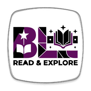 Read Explore Buch Typografie - Viereckiger Kühlschrankmagnet - Weiß - Vorne