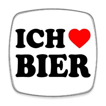 Ich liebe bier - Viereckiger Kühlschrankmagnet - Weiß - Vorne