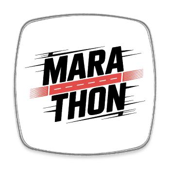 Marathon Sprint Neon Stripe - Square fridge magnet - white - Front