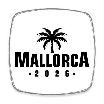 Mallorca 2026 - Viereckiger Kühlschrankmagnet - Weiß - Vorne
