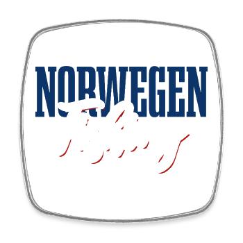 Pêche en Norvège - Don du pêcheur - Magnet carré - blanc - Devant