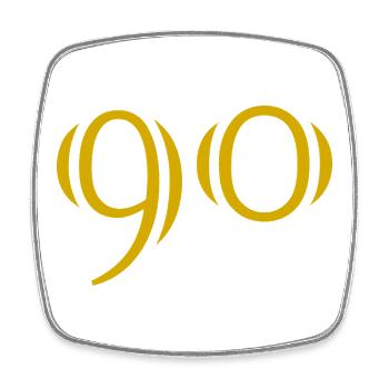 90. 90 YEARS. 90th ANNIVERSARY. 90 YEARS ANNIVERSARY. - Square fridge magnet - white - Front