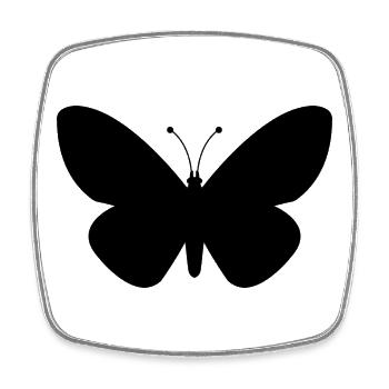 Schmetterling - Viereckiger Kühlschrankmagnet - Weiß - Vorne