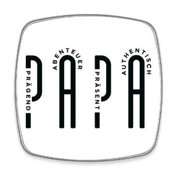 Minimalist PAPA - Black Typo Design - Viereckiger Kühlschrankmagnet - Weiß - Vorne