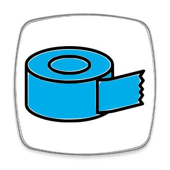 Tape Roll Comic - Square fridge magnet - white - Front