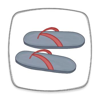Beach Flip Flop Design - Square fridge magnet - white - Front