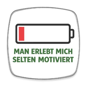 Batterie leer Motivation rar - Viereckiger Kühlschrankmagnet - Weiß - Vorne
