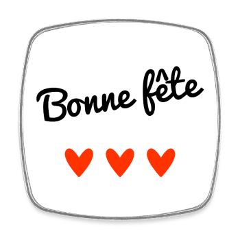 BONNE FÊTE. FÊTE DES MÈRES. FÊTE DES PÈRES. FÊTE - Magnet carré - blanc - Devant