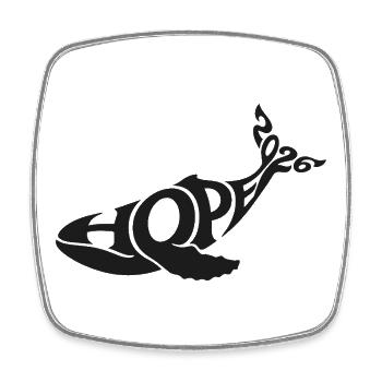 HOPE THE WHALE - Square fridge magnet - white - Front