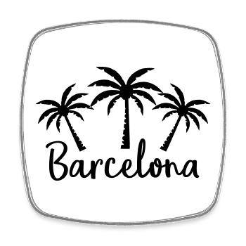 Barcelone - Magnet carré - blanc - Devant