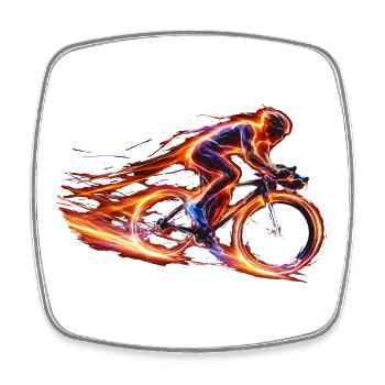 Rennrad Fahrer Speed Fahrrad Design - Viereckiger Kühlschrankmagnet - Weiß - Vorne