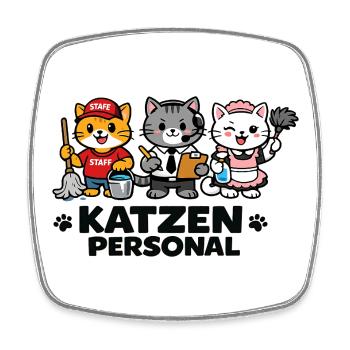 Katzen Personal Trio Büro Maskottchen - Viereckiger Kühlschrankmagnet - Weiß - Vorne