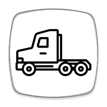 Lkw - Viereckiger Kühlschrankmagnet - Weiß - Vorne
