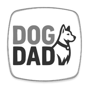 Hundepapar Grafik Dog Dad mit Hundesilhouette - Viereckiger Kühlschrankmagnet - Weiß - Vorne