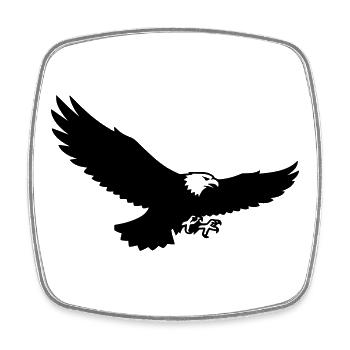 Eagle Silhouette Bird of Prey Logo - Square fridge magnet - white - Front