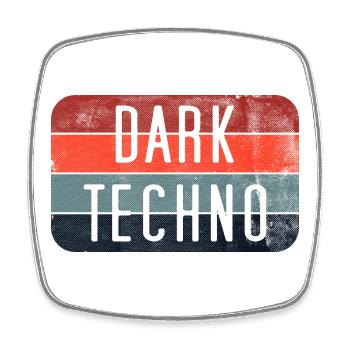 Dunkles Techno-Retro-Logo T-Shirt - Viereckiger Kühlschrankmagnet - Weiß - Vorne