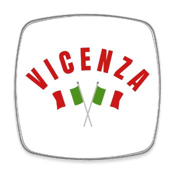 Vicenza Italian Flags  - Square fridge magnet - white - Front