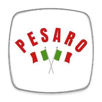 Pesaro Italian Flags - Square fridge magnet - white - Front