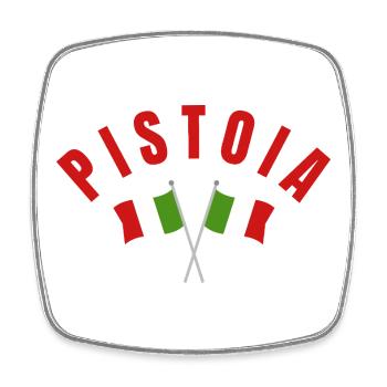 Pistoia Twin Italian Flags - Square fridge magnet - white - Front