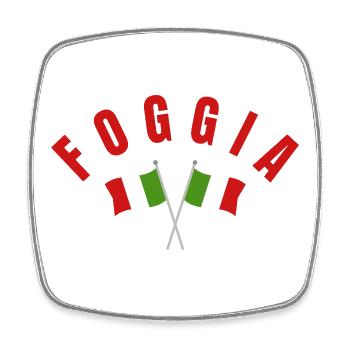 Foggia Crossed Flags Emblem - Square fridge magnet - white - Front