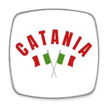 Catania Italian Flags  - Square fridge magnet - white - Front