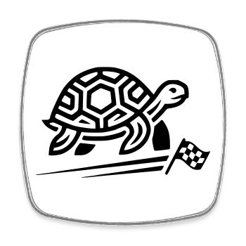 tortue - Magnet carré - blanc - Devant