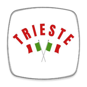 Triester italienisches Flaggenkreuz-Emblem - Viereckiger Kühlschrankmagnet - Weiß - Vorne