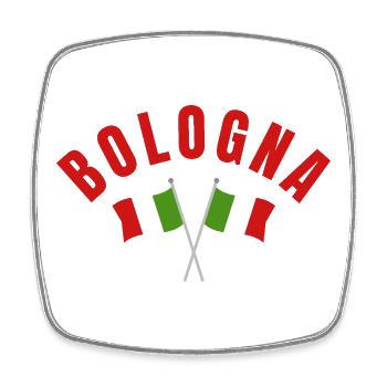 Bologna Emblem with Crossing Italian Flags - Square fridge magnet - white - Front