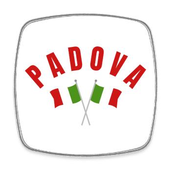 Padoue a franchi les drapeaux italiens - Magnet carré - blanc - Devant
