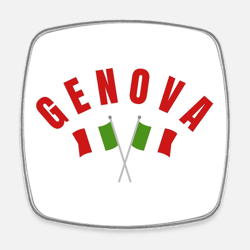 Genova Italian Flags - Square fridge magnet - white
