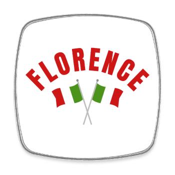 Emblème du drapeau italien de Florence - Magnet carré - blanc - Devant