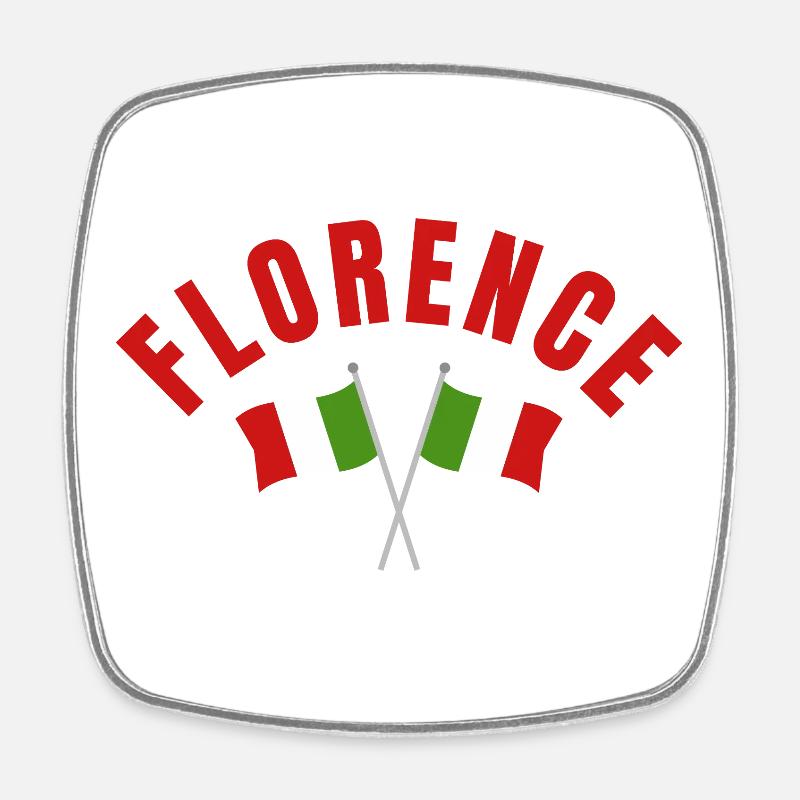 Florence Italian Flagcrest Emblem - Square fridge magnet - white