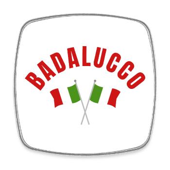 Blason des drapeaux italiens de Badalucco - Magnet carré - blanc - Devant