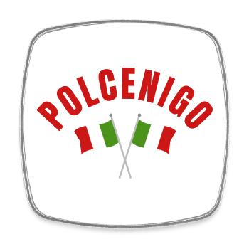 Polcenigo Emblem der italienischen Flagge - Viereckiger Kühlschrankmagnet - Weiß - Vorne