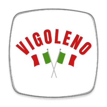 Vigoleno Crossed Italian Flags - Square fridge magnet - white - Front