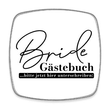 Bride Gästebuch Shirt – JGA Unterschriften T-Shirt - Viereckiger Kühlschrankmagnet - Weiß - Vorne