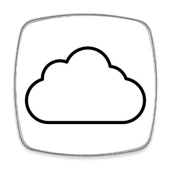 Cloud outline - Square fridge magnet - white - Front