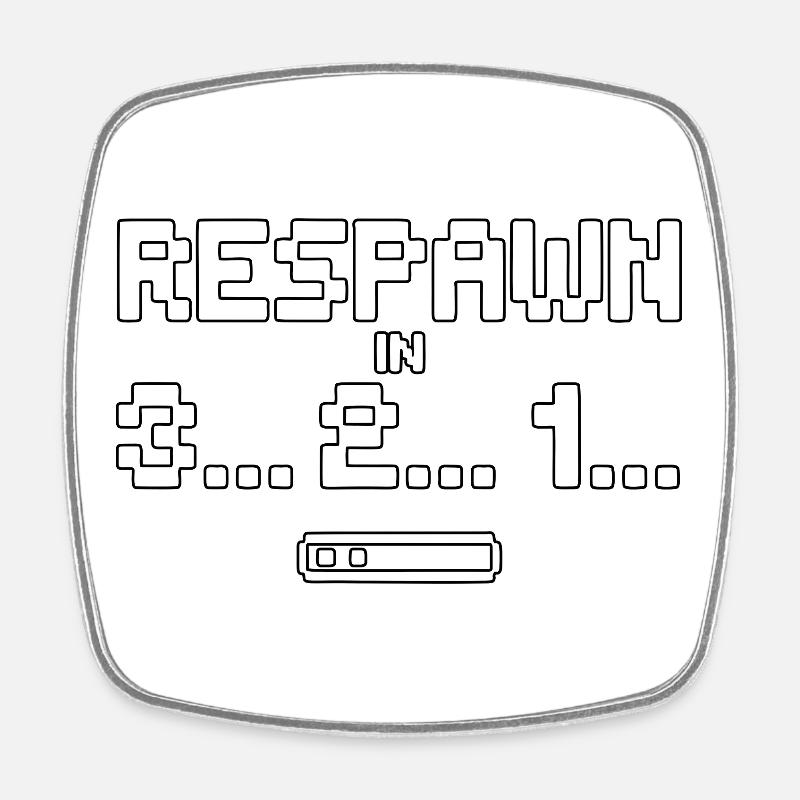 Respawn Countdown Pixel Art - Square fridge magnet - white