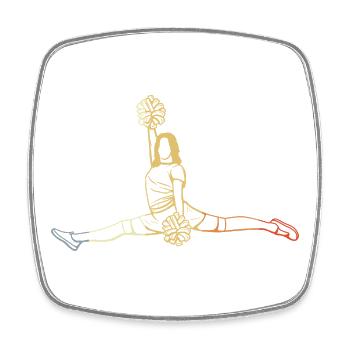 Weiblicher Cheerleader Zeichnung - Viereckiger Kühlschrankmagnet - Weiß - Vorne